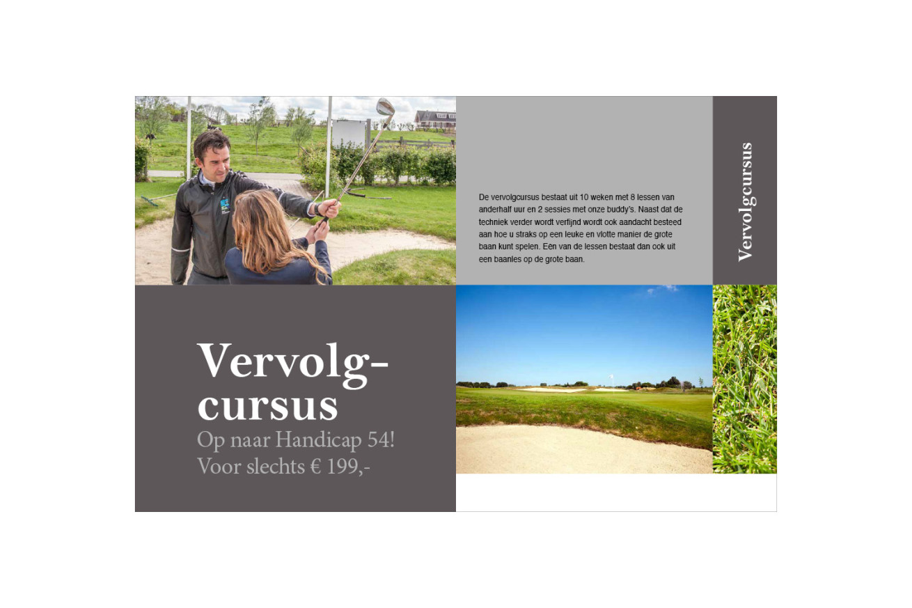 Golfcentrum Amsteldijk, ,reeclame, fotografie, grafische vormgeving, Aalsmeer, Andries van der Ree